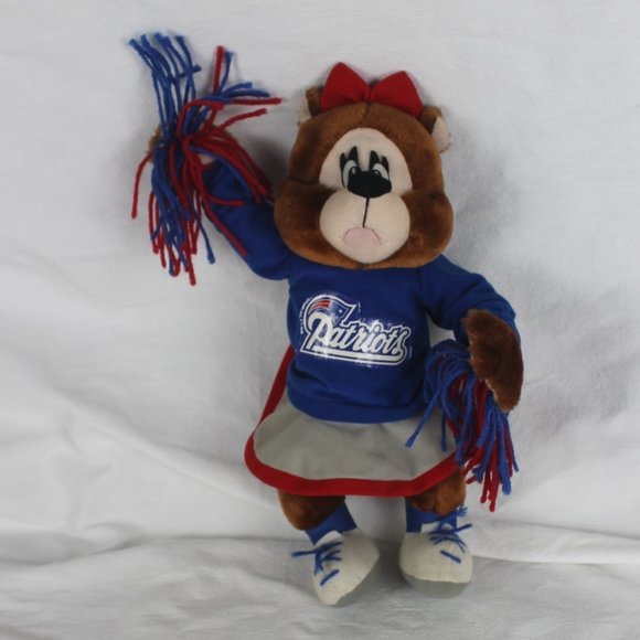 New England Patriots Cheerleader Bear Plush Official NFL 1999 -13" Tall Logo - Picture 4 of 10